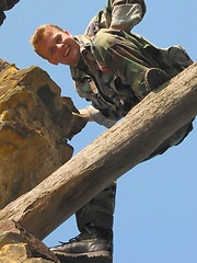 Czech soldier stripping