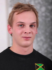 Blond straight boy stripping
