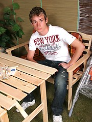Young college student jacking off cock