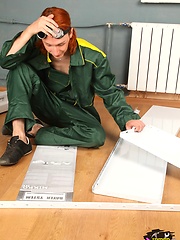 Guy in charge of welding gives head to his good friend