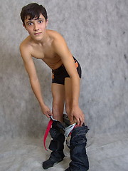 Artful posing is not enough for this adorable twink – he wants some action!