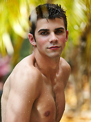 Hot dark hair twink Hugh lick his cock