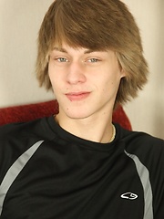 Cute twink JayJ Smiles jerks off wearing his jock strap.