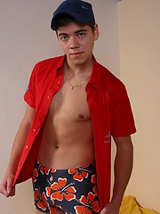Cute european boy posing naked