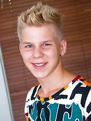 Blond boy's first time on video