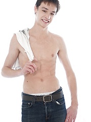 Skinny boy Alessandro Katz rubbing his tight asshole.