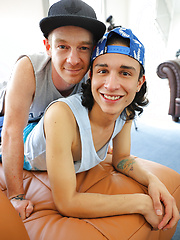 Cute mates Cody and Andy making out