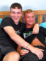 Young & Horny Lads Wank Each Other's Big Uncut Cocks & Troy gets Covered in Cum!